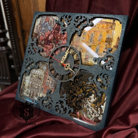 Мастер-класс - Зеркальные часы "Матильда" Мастер-класс - Зеркальные часы "Матильда"